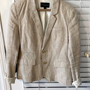 Tan linen jacket size 10